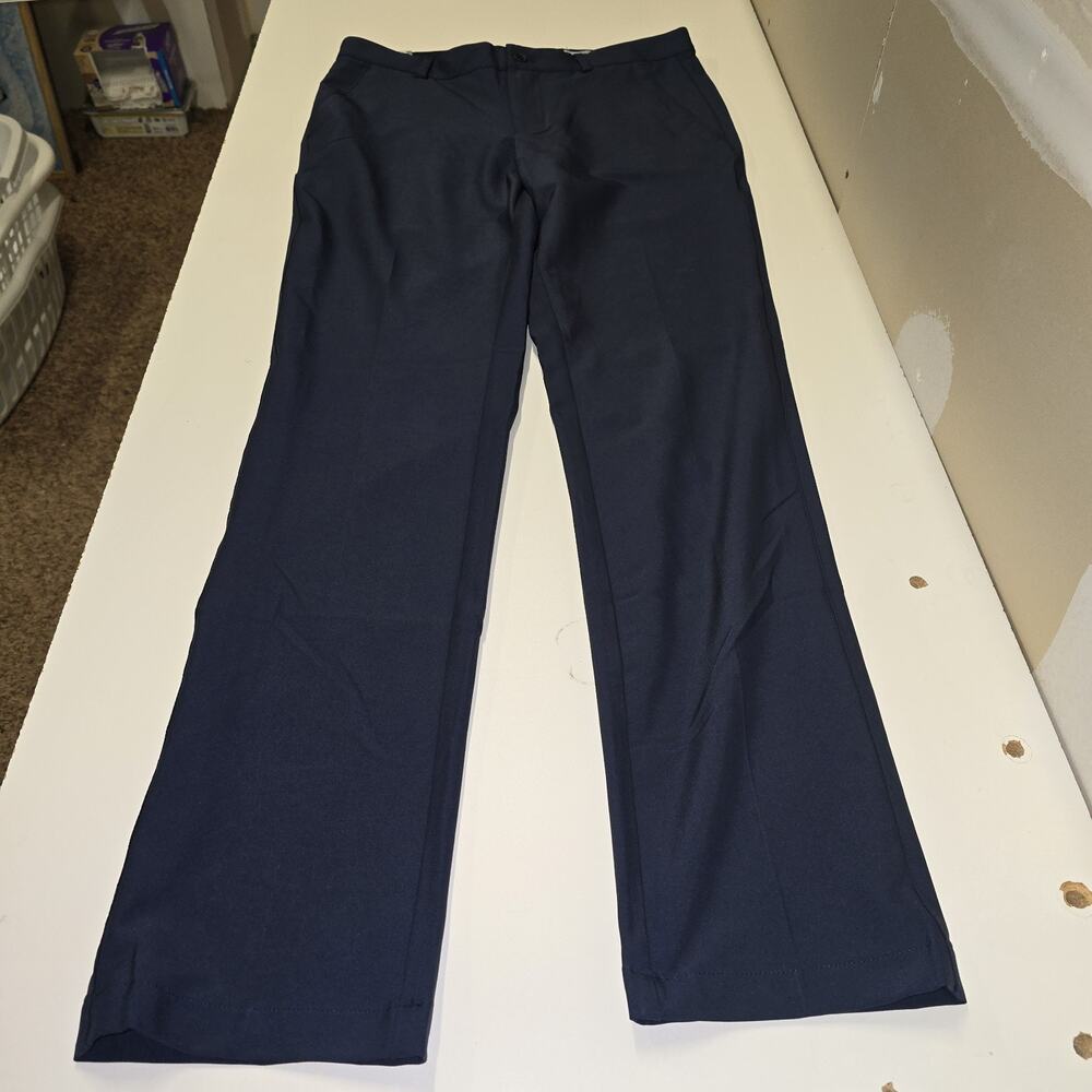 Greg Norman Golf Pants Stretch Performance Flat Front Trousers 32x32 NWTBlue
